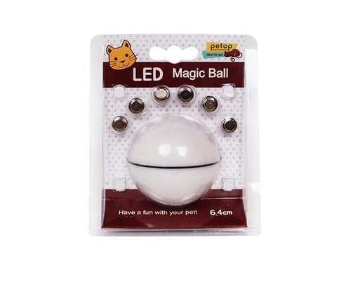Balle Laser Interactive pour Chat – Jouet LED Rechargeable 360° avec Plumes et Clochette