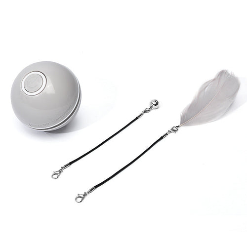 Balle Laser Interactive pour Chat – Jouet LED Rechargeable 360° avec Plumes et Clochette