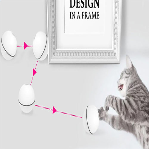 Balle Laser Interactive pour Chat – Jouet LED Rechargeable 360° avec Plumes et Clochette