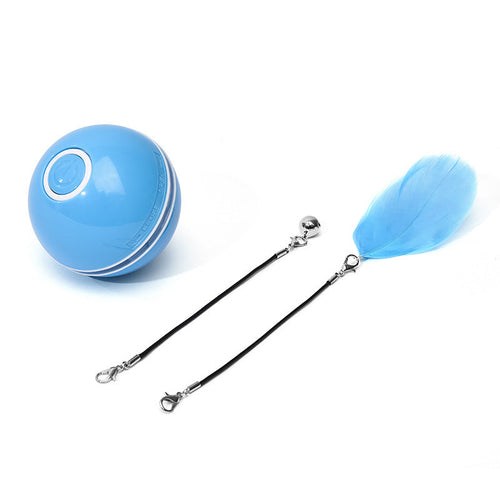 Balle Laser Interactive pour Chat – Jouet LED Rechargeable 360° avec Plumes et Clochette