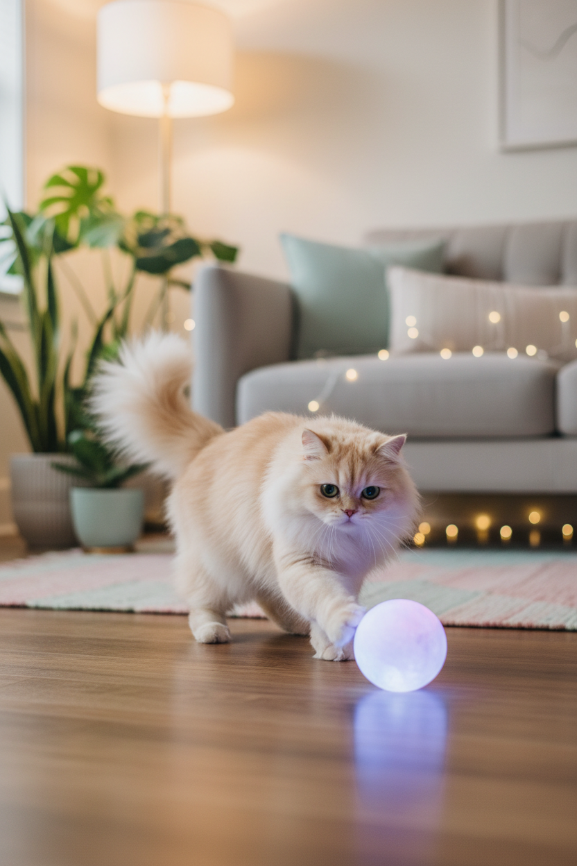 Lifestyle – chat et balle laser